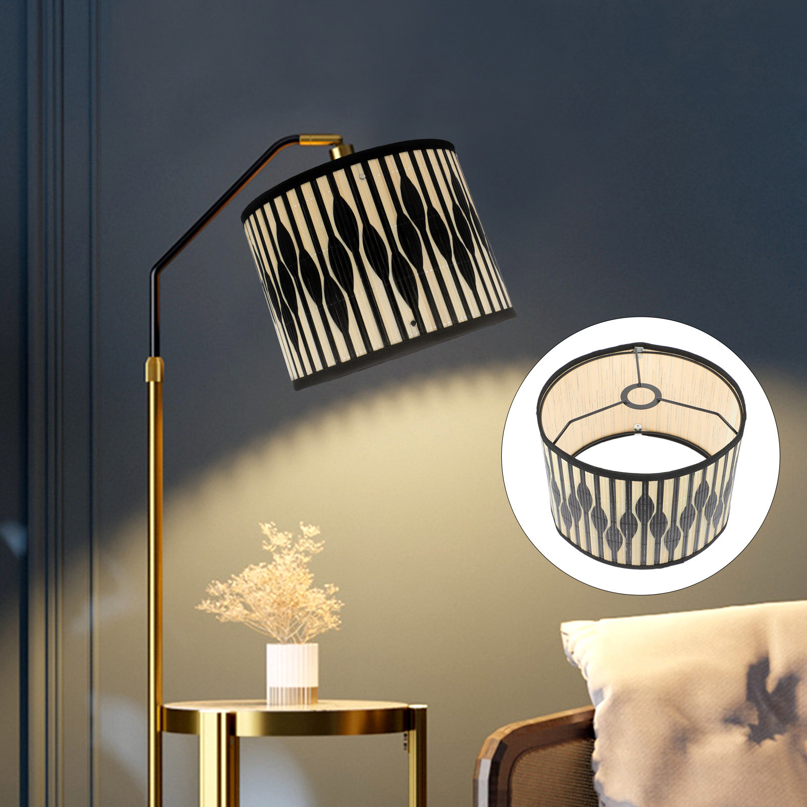 Geometric Lamp Shade - Bambu Lamba Gölgeliği, Geometrik Desenli, Şık