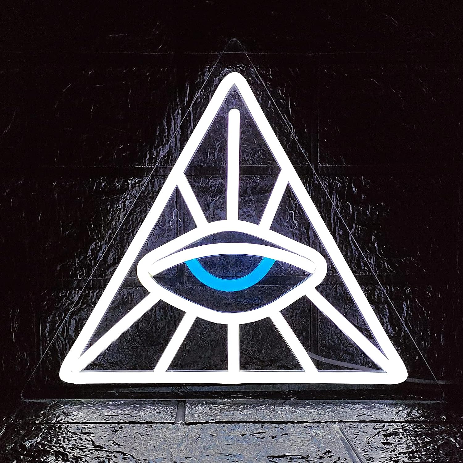 Outdoor Lighting Decor Ideas - Üçgen İçinde Göz Neon Işık LED