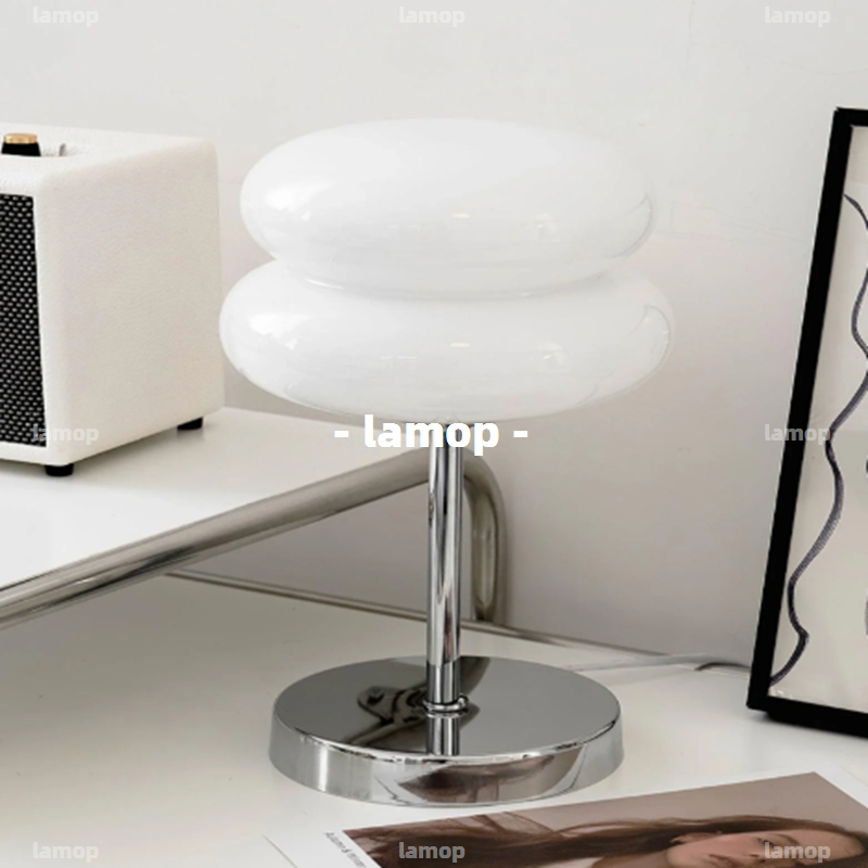 Lighting Decor In Room - Bauhaus Krem-Renk Küre Masa Lambası Orta