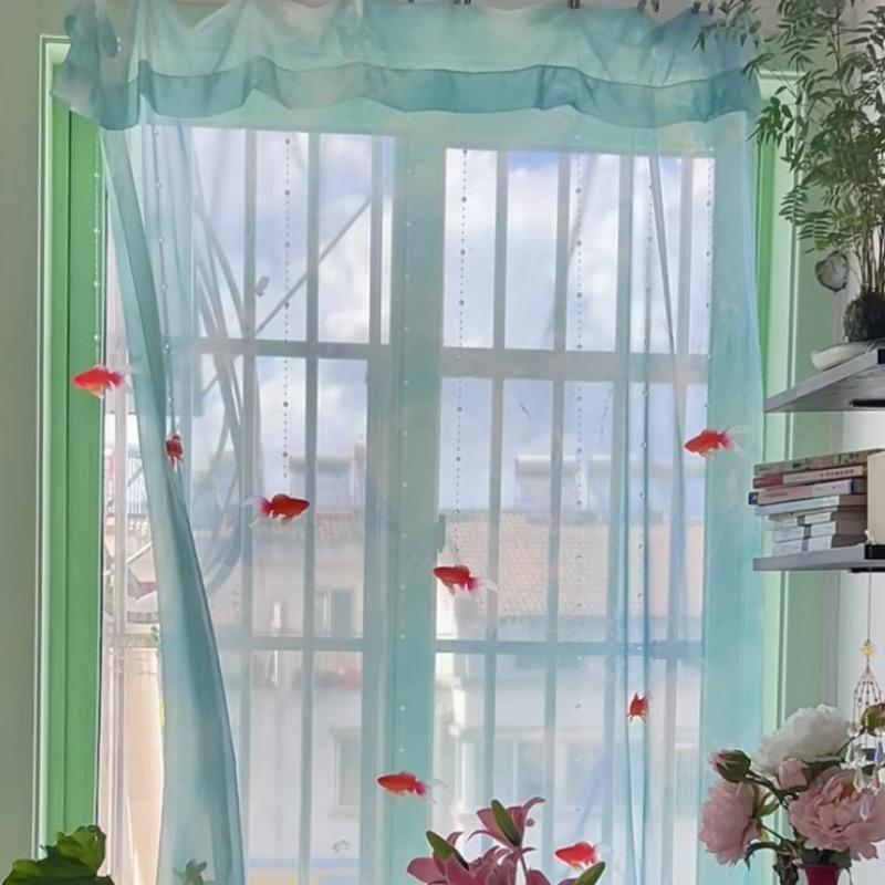 Lighting Decor Ideas - Açık Mavi Katı Şeffaf Vual Pencere