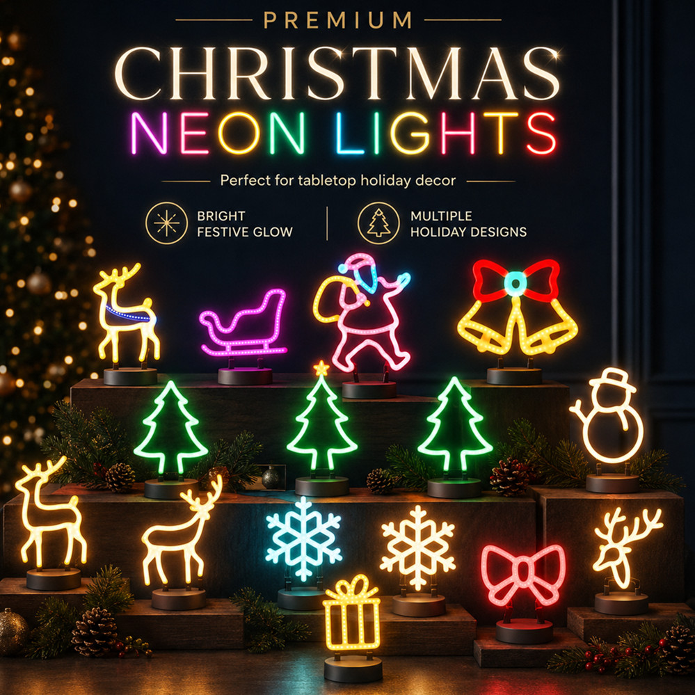 Lighting Tree Decor - Noel Dekorasyonu LED Neon Işık Geyik