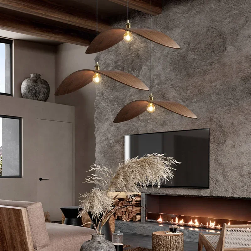 Japanese Lighting Decor - Modern Wabi Sabi Ceviz Avizeler Ev