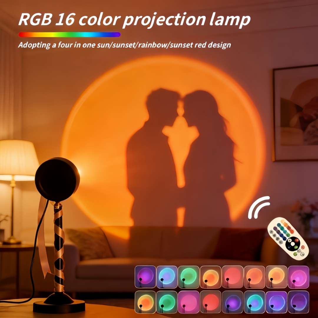 Sunset Lamp Projection - 16 Renkli Gün Batımı Projeksiyon Lambası