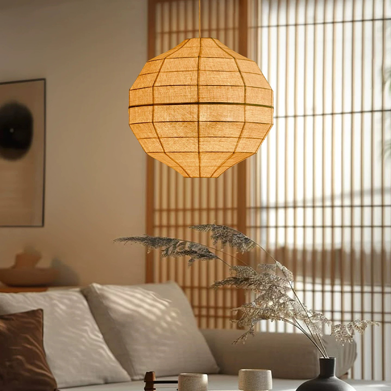 Japanese Lighting Decor - Japon Wabi Sabi Kumaş E27 Sarkıt