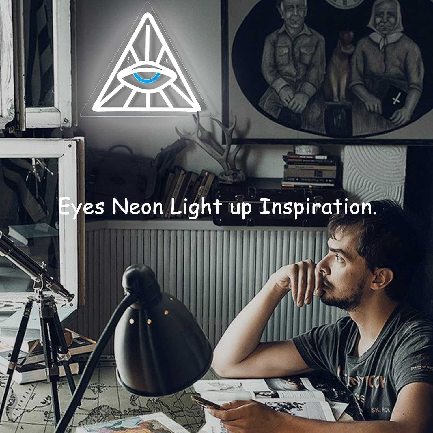 Üçgen İçinde Göz Neon Işık LED - Outdoor Lighting Decor Ideas incelemesi ve fiyatı