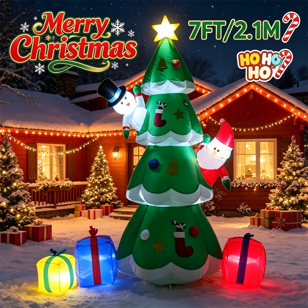 7FT Işıklı Noel Şişme Modeli,  - Lighting Tree Decor incelemesi ve fiyatı