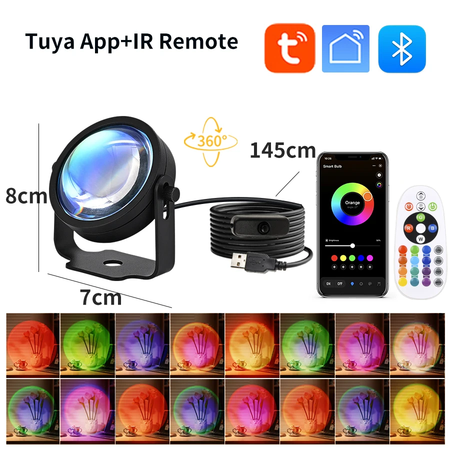 Akıllı Gün Batımı Lambası Tuya - Sunset Lamp Projection incelemesi ve fiyatı