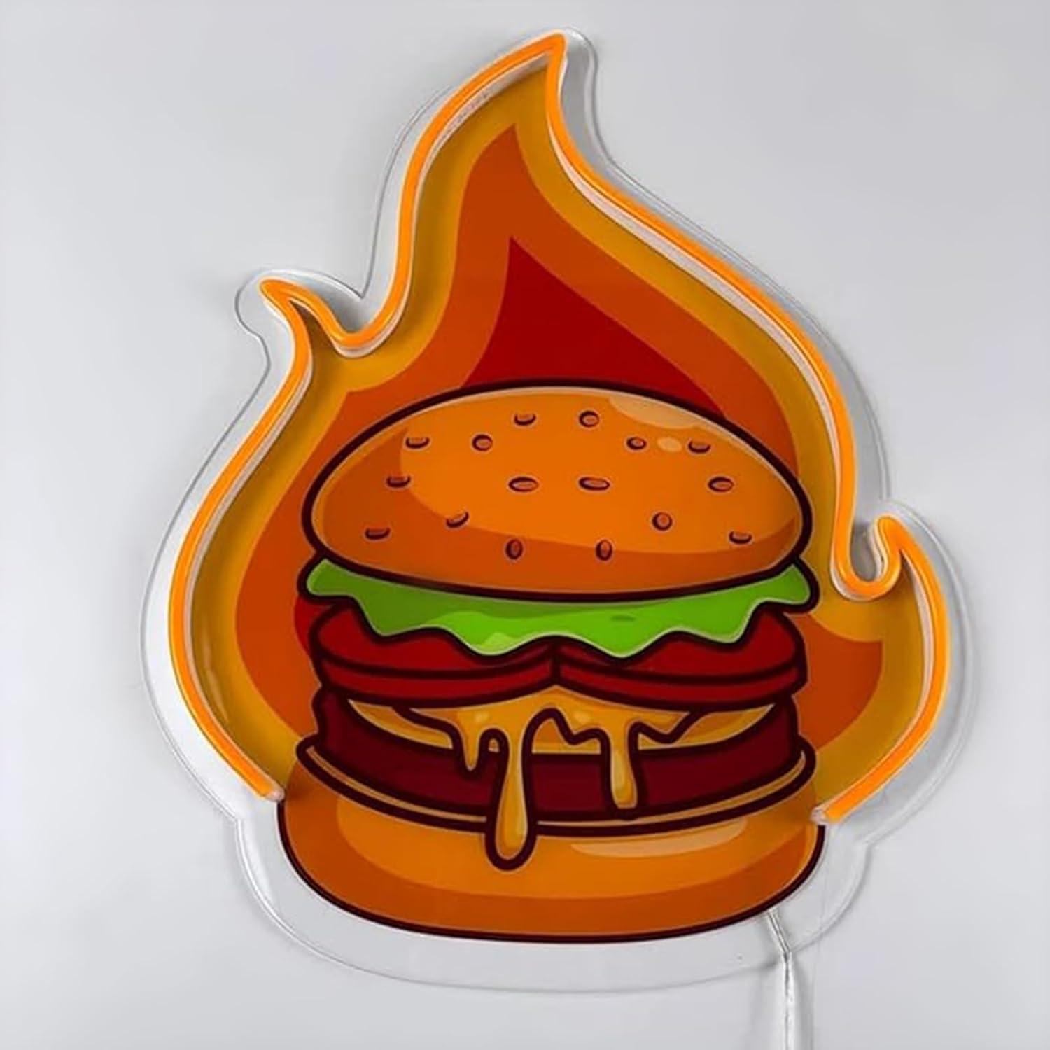 Burger Neon Tabela LED Hamburg - Lighting Decor Ideas incelemesi ve fiyatı