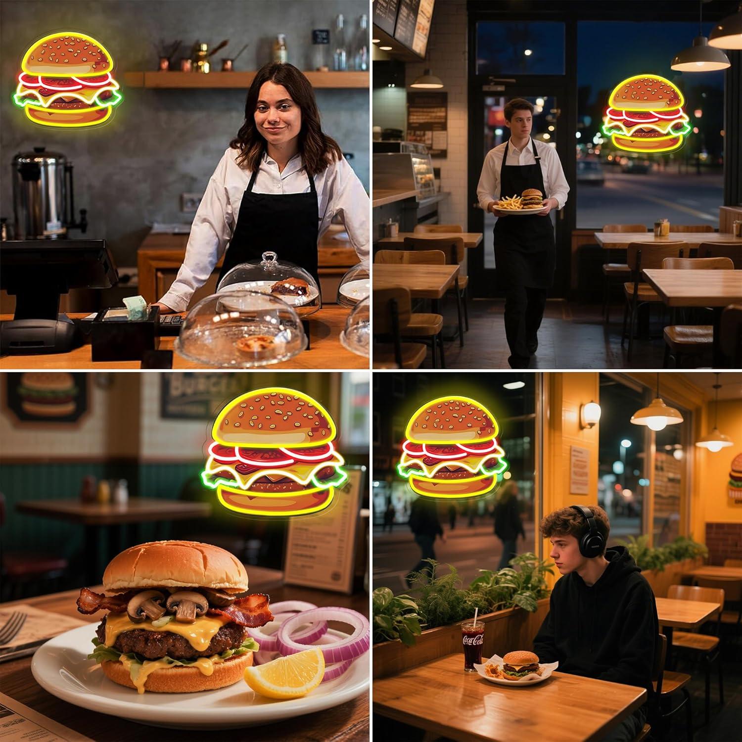 Burger Neon Tabela LED Hamburg - Lighting Decor Ideas incelemesi ve fiyatı